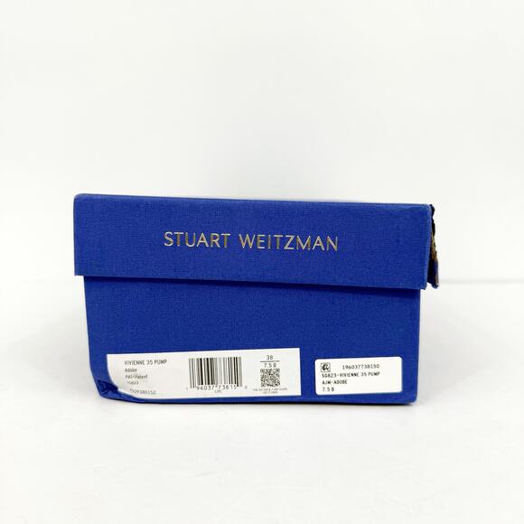 Stuart Weitzman Womens Vivienne 35 Pumps Size 7.5 Nude Patent Leather Heels EUC - Picture 15 of 15